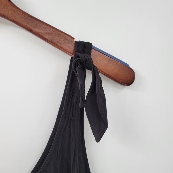 Forever 21 Babydoll Tank Womens S Black Rayon Scoop Neck Bow Tie Straps Flowy - Picture 8 of 13